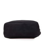 Prada Logo Tote Shoulder Bag Black Canvas Leather — view 3