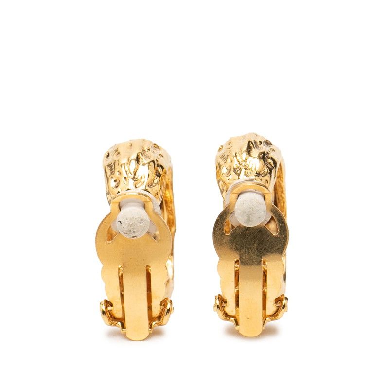Chanel CC Logo Vintage Earrings Gold Plated — view 2