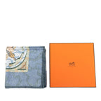 Hermes Carre 90 Peintre du Cheval Horse Painter Scarf Blue Green Silk — view 8