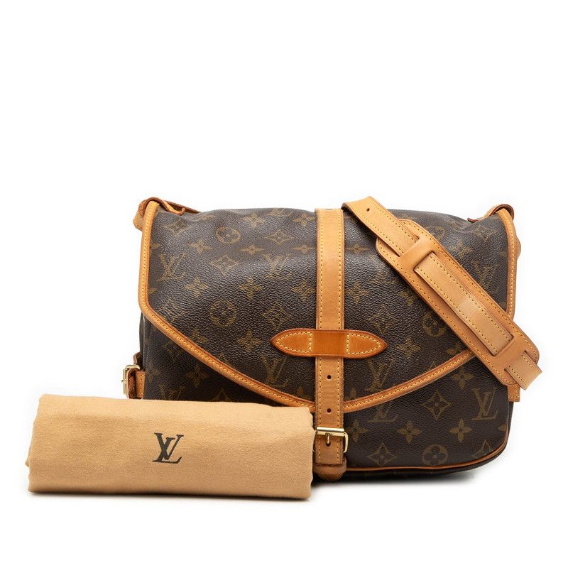 Louis Vuitton Monogram Saumur 30 Crossbody Shoulder Bag Brown Leather — view 7