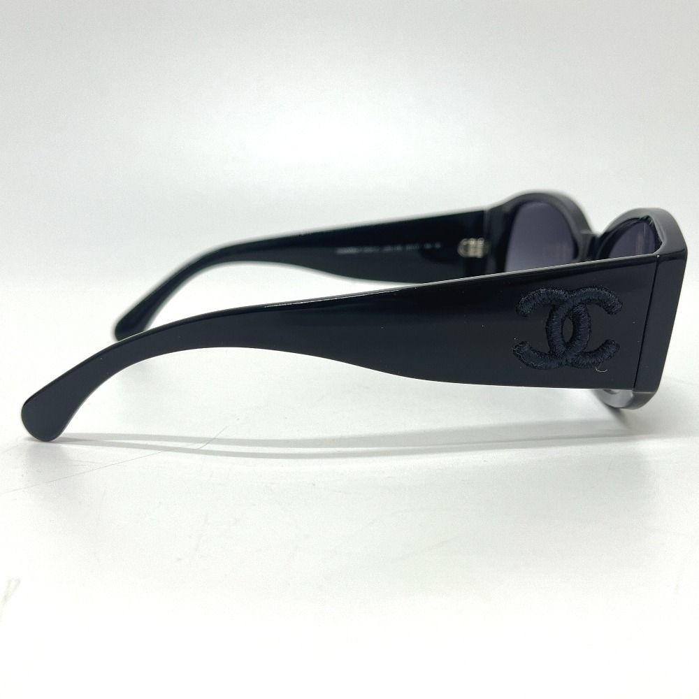 Chanel Sunglasses Embroidery CC Logo Acetate Black Eyewear — view 4
