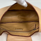 Prada Logo Handbag Leather Beige — view 8