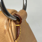 Prada Logo Handbag Leather Beige — view 5