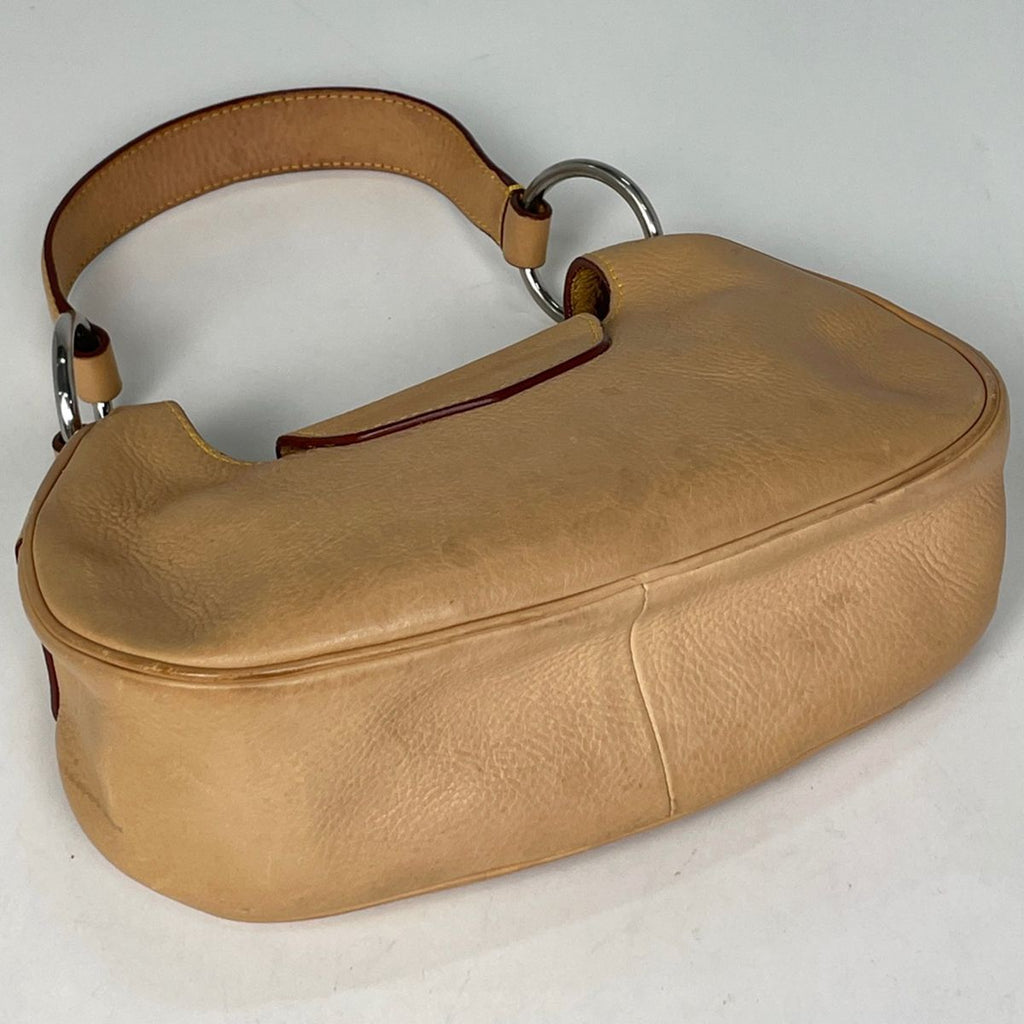 Prada Logo Handbag Leather Beige — view 2