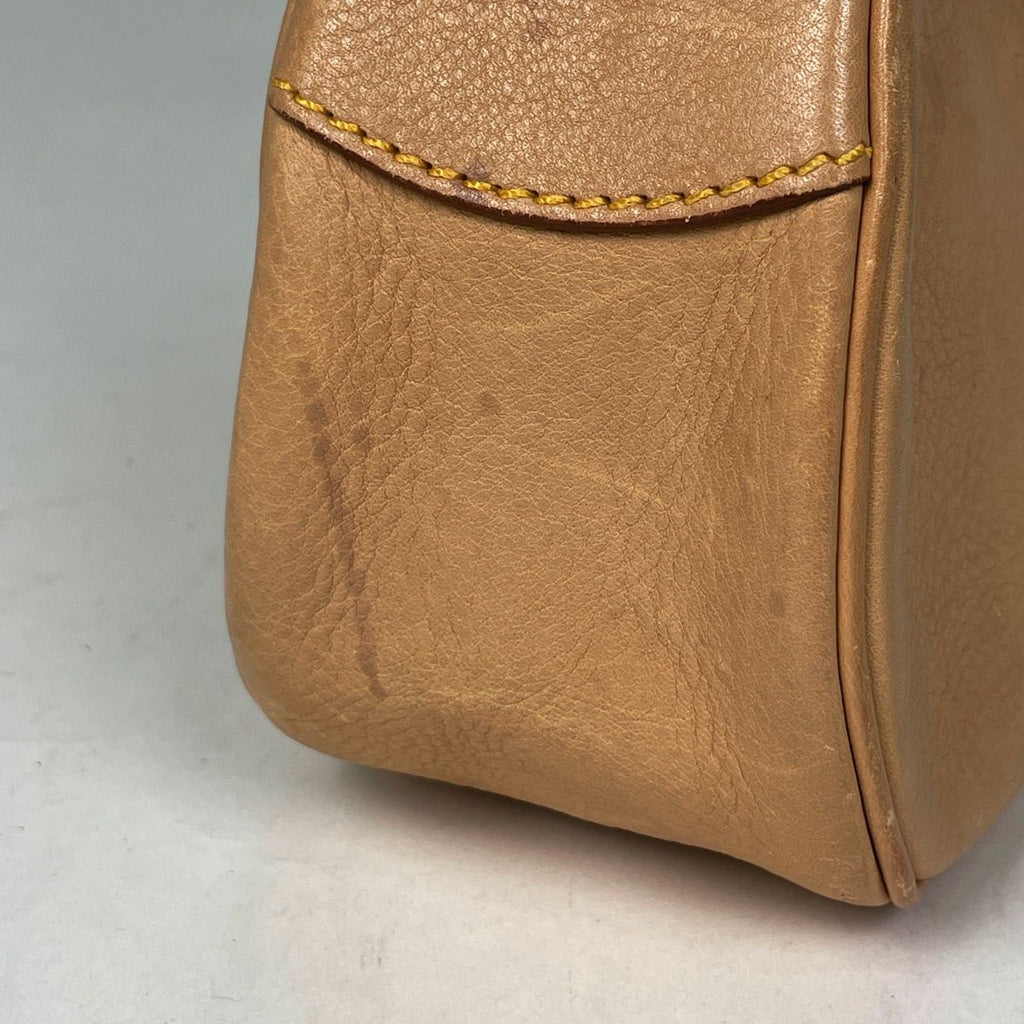 Prada Logo Handbag Leather Beige — view 4