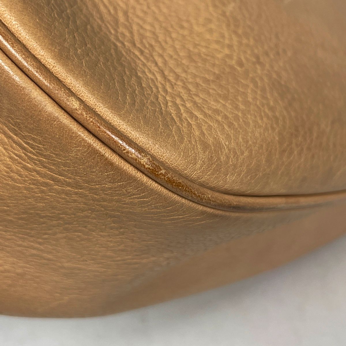 Prada Logo Handbag Leather Beige — view 3