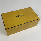 Fendi Feel Zucca Pattern Flat Sandals Shoes Leather Brown Black — view 8