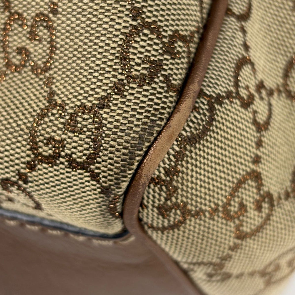 Gucci GG Pattern Ski Tote Canvas Metallic Brown — view 4