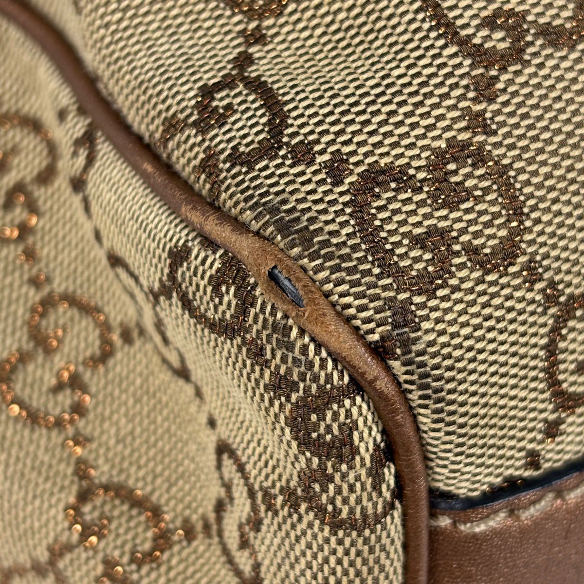 Gucci GG Pattern Ski Tote Canvas Metallic Brown — view 3