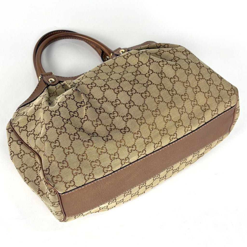 Gucci GG Pattern Ski Tote Canvas Metallic Brown — view 2