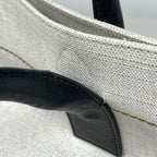 Saint Laurent Yves Logo Tote YSL Canvas White Beige — view 5