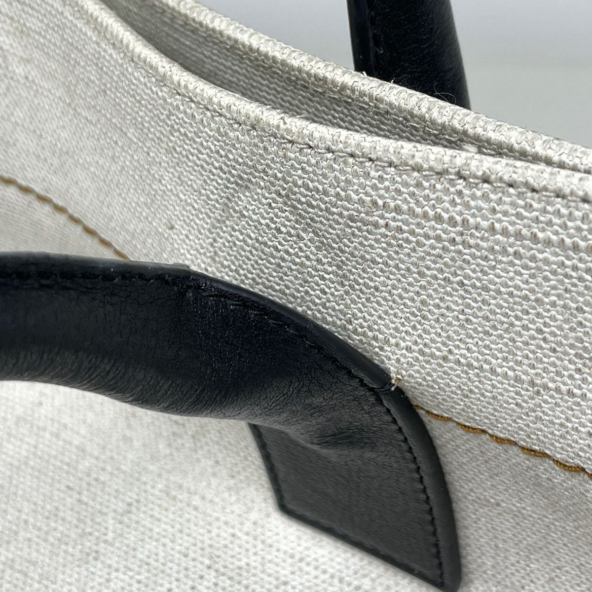 Saint Laurent Yves Logo Tote YSL Canvas White Beige — view 5