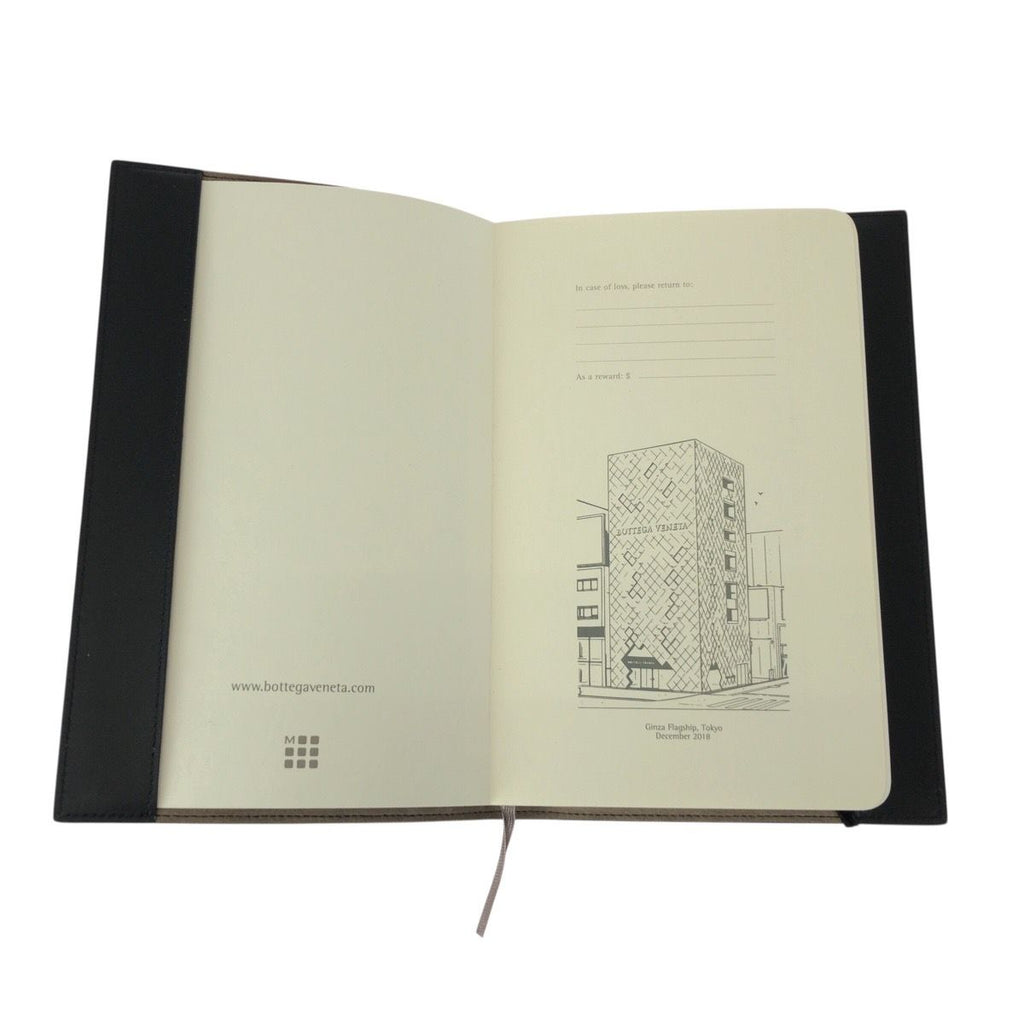 Bottega Veneta Intrecha Top Black White Leather No Top Book Cover Notebook — view 5