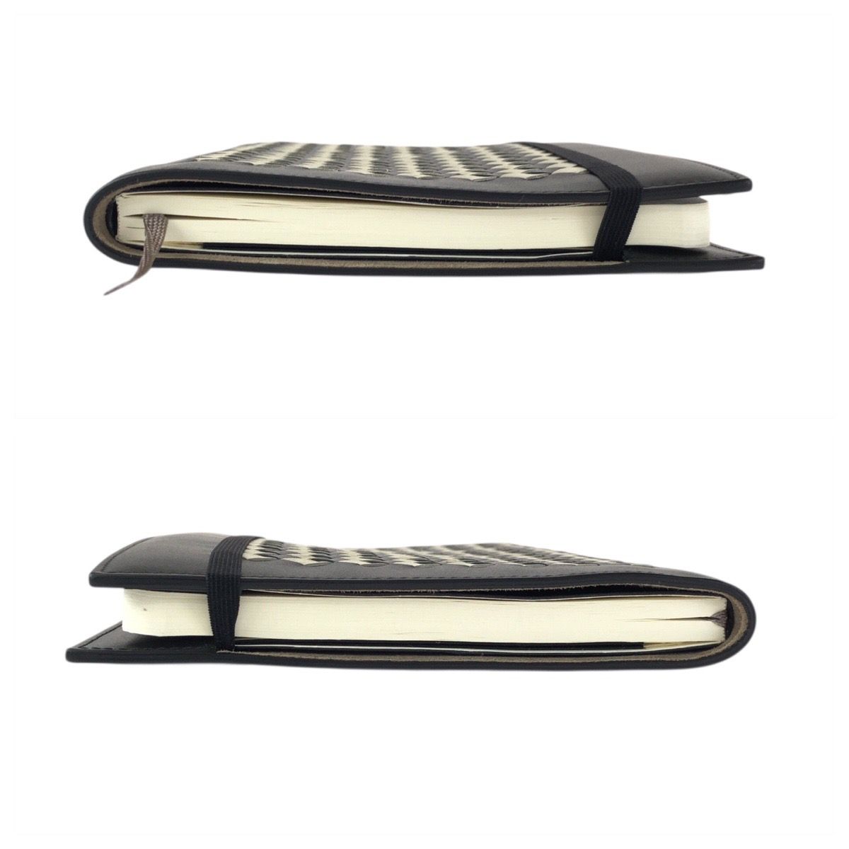 Bottega Veneta Intrecha Top Black White Leather No Top Book Cover Notebook — view 8