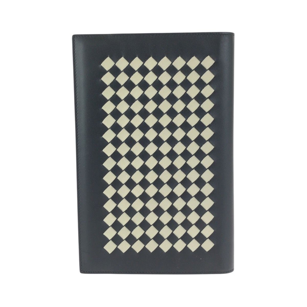 Bottega Veneta Intrecha Top Black White Leather No Top Book Cover Notebook — view 2