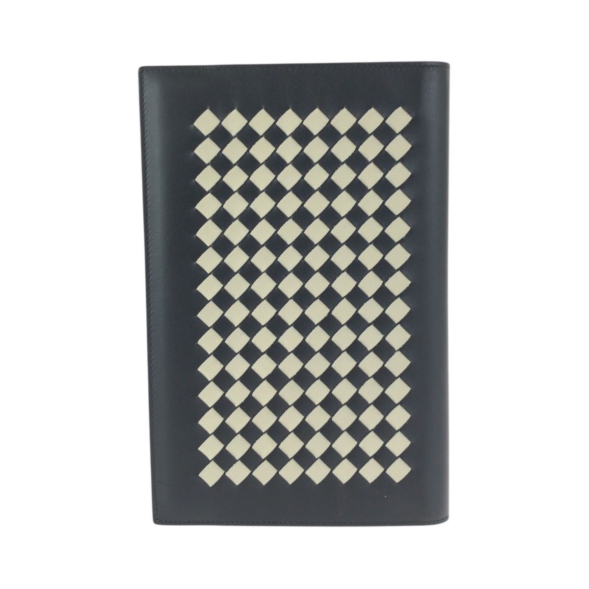Bottega Veneta Intrecha Top Black White Leather No Top Book Cover Notebook — view 2