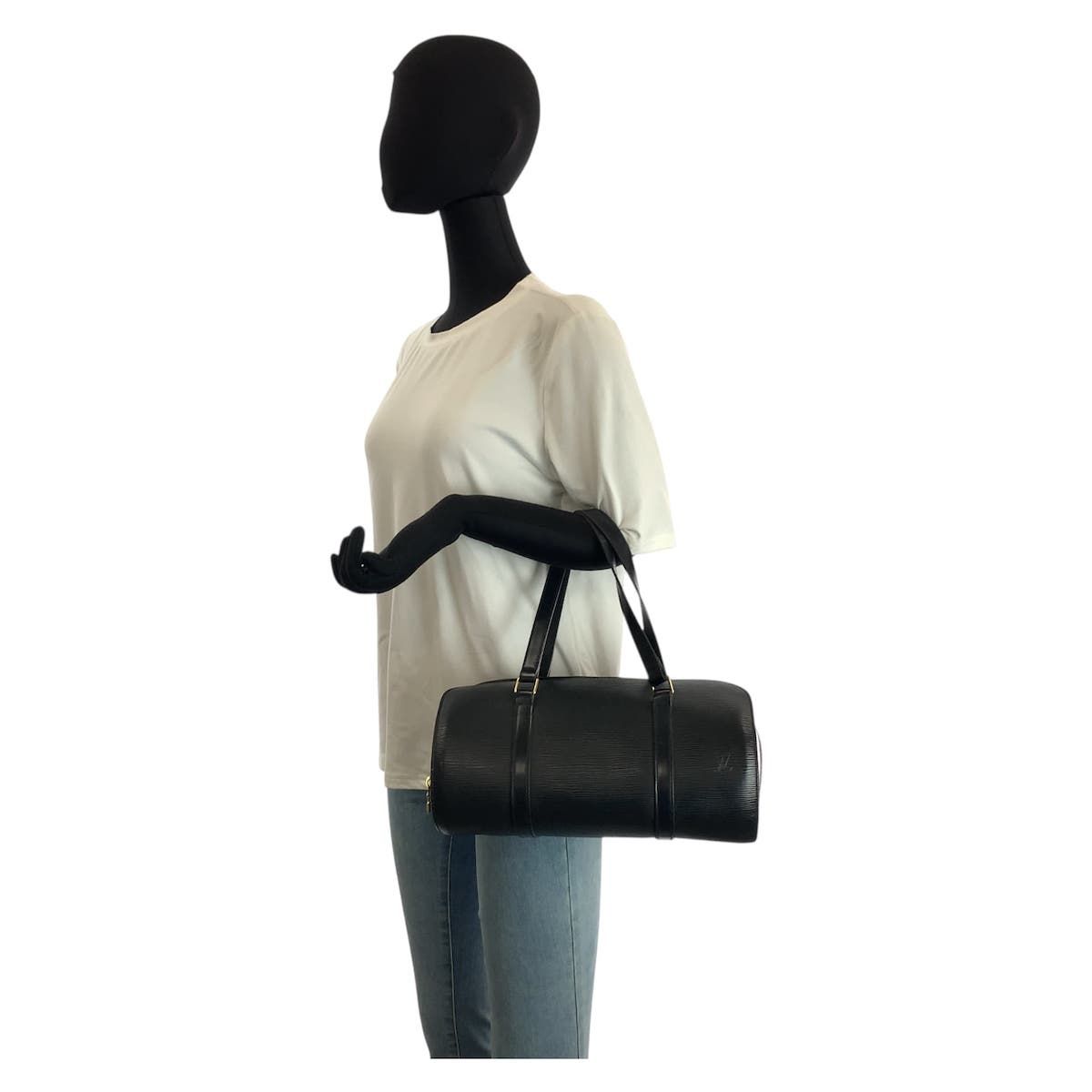 Louis Vuitton Epi Souflo Black Gold Leather Handbag — view 7