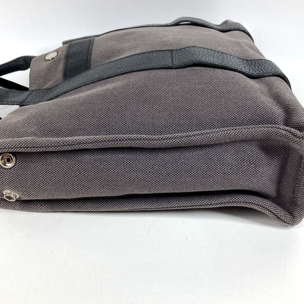 Hermes Handbag Sac Ane MM Leather Canvas Gray — view 3