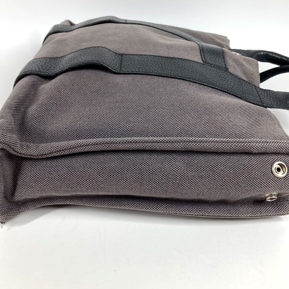 Hermes Handbag Sac Ane MM Leather Canvas Gray — view 7