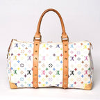 Louis Vuitton Keepall 45 Boston Bag Monogram Multicolor White Takashi Murakami — view 2