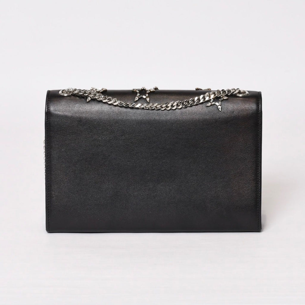 Saint Laurent Shoulder Bag YSL Logo Star Studs Leather Gold Black — view 3
