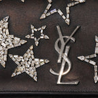 Saint Laurent Shoulder Bag YSL Logo Star Studs Leather Gold Black — view 6