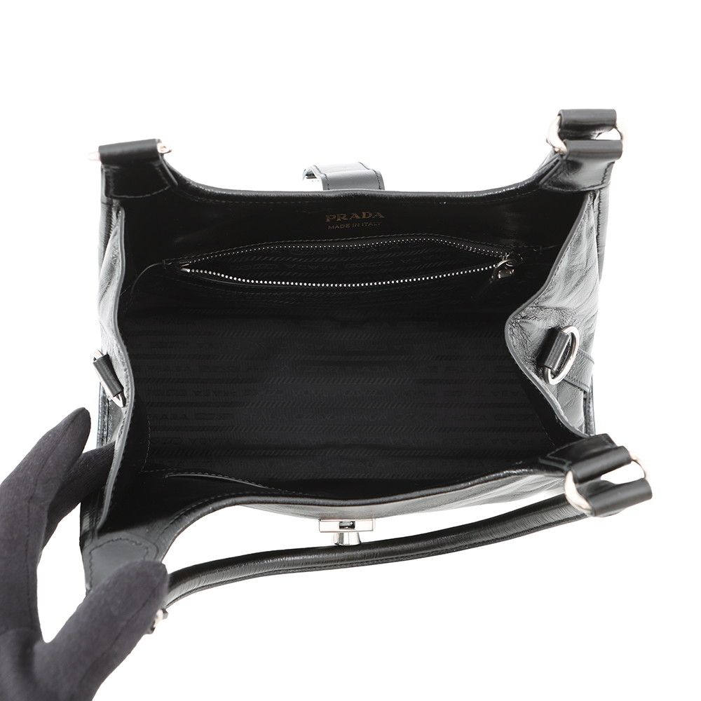 Prada Tote Hobo Leather Black — view 5