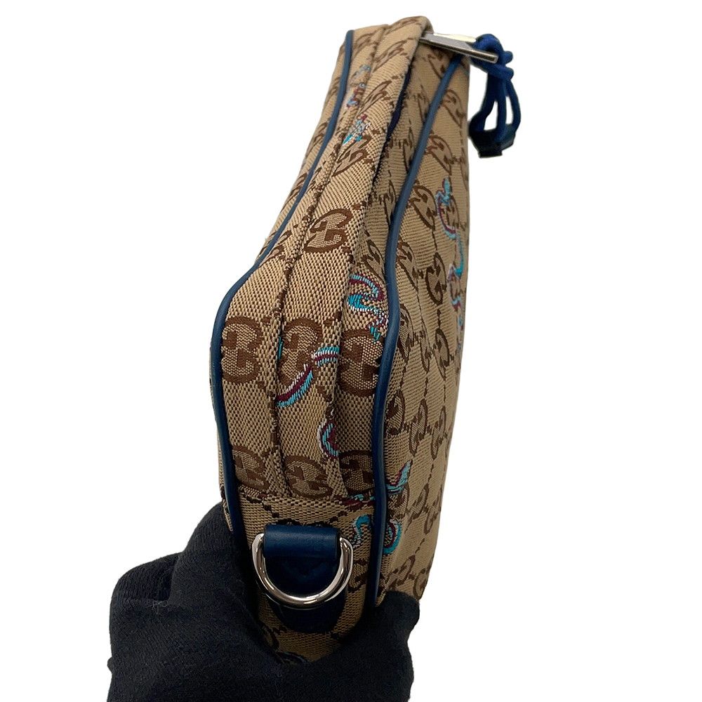 Gucci Shoulder Bag GG Canvas Snake Embroidery Small 2-Way Clutch — view 9