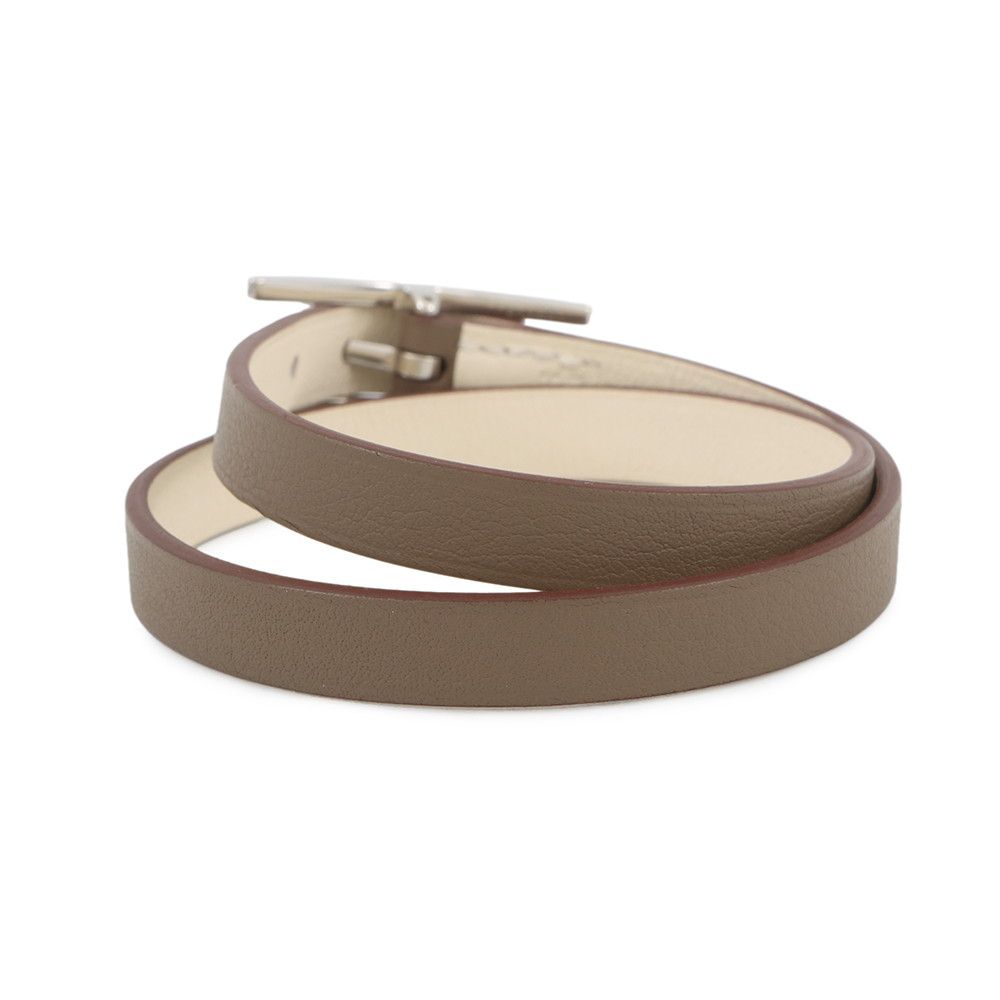 Hermes Bracelet Behapi Double Tour Etoupe Nata Silver Swift T3 — view 3
