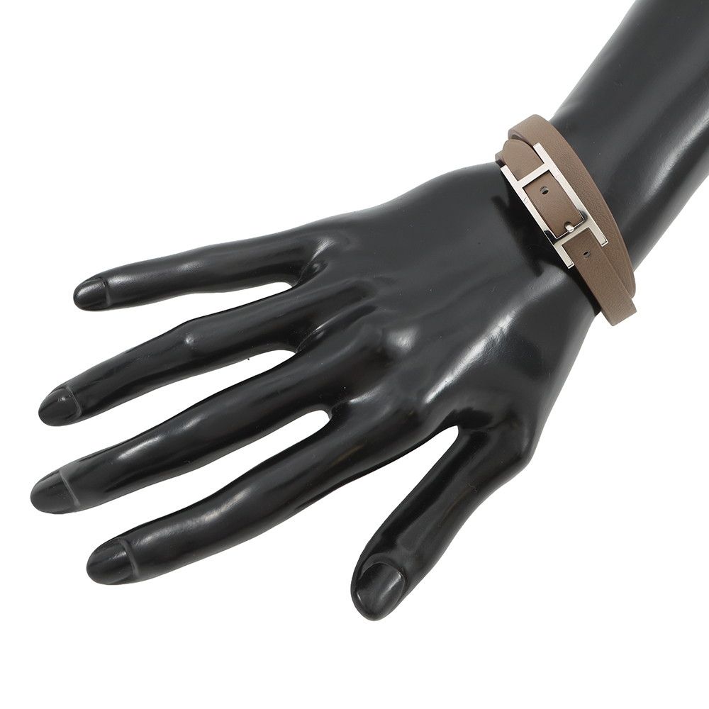 Hermes Bracelet Behapi Double Tour Etoupe Nata Silver Swift T3 — view 4