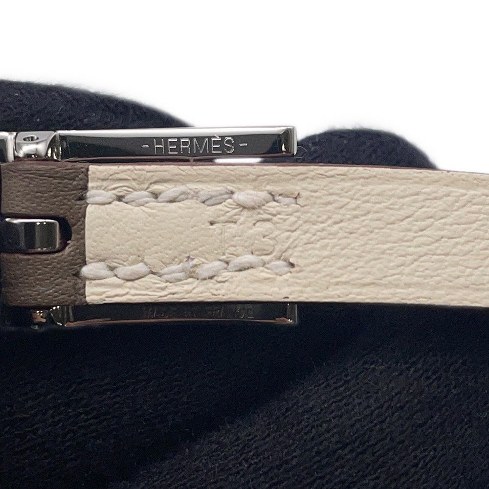 Hermes Bracelet Behapi Double Tour Etoupe Nata Silver Swift T3 — view 9
