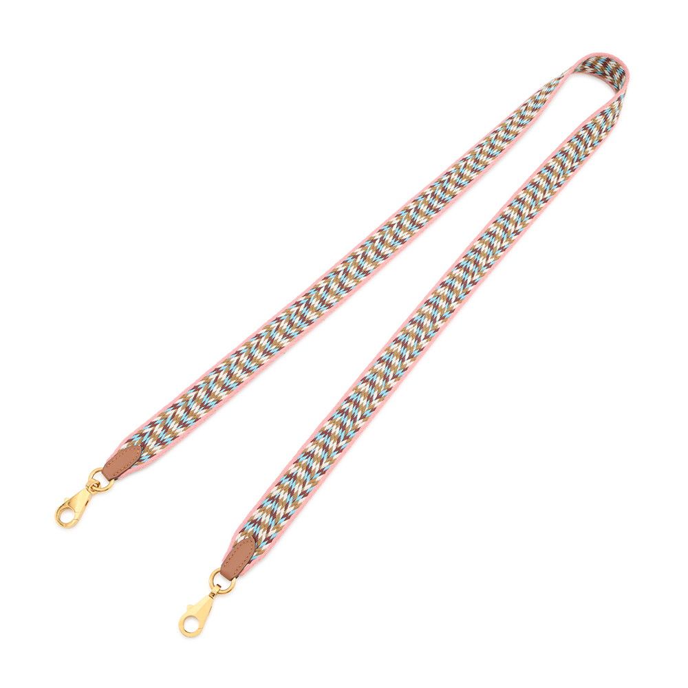 Hermes Shoulder Strap Bandouliere Sangle Allegro Rose Dete White Rouge Vif Gold — view 4