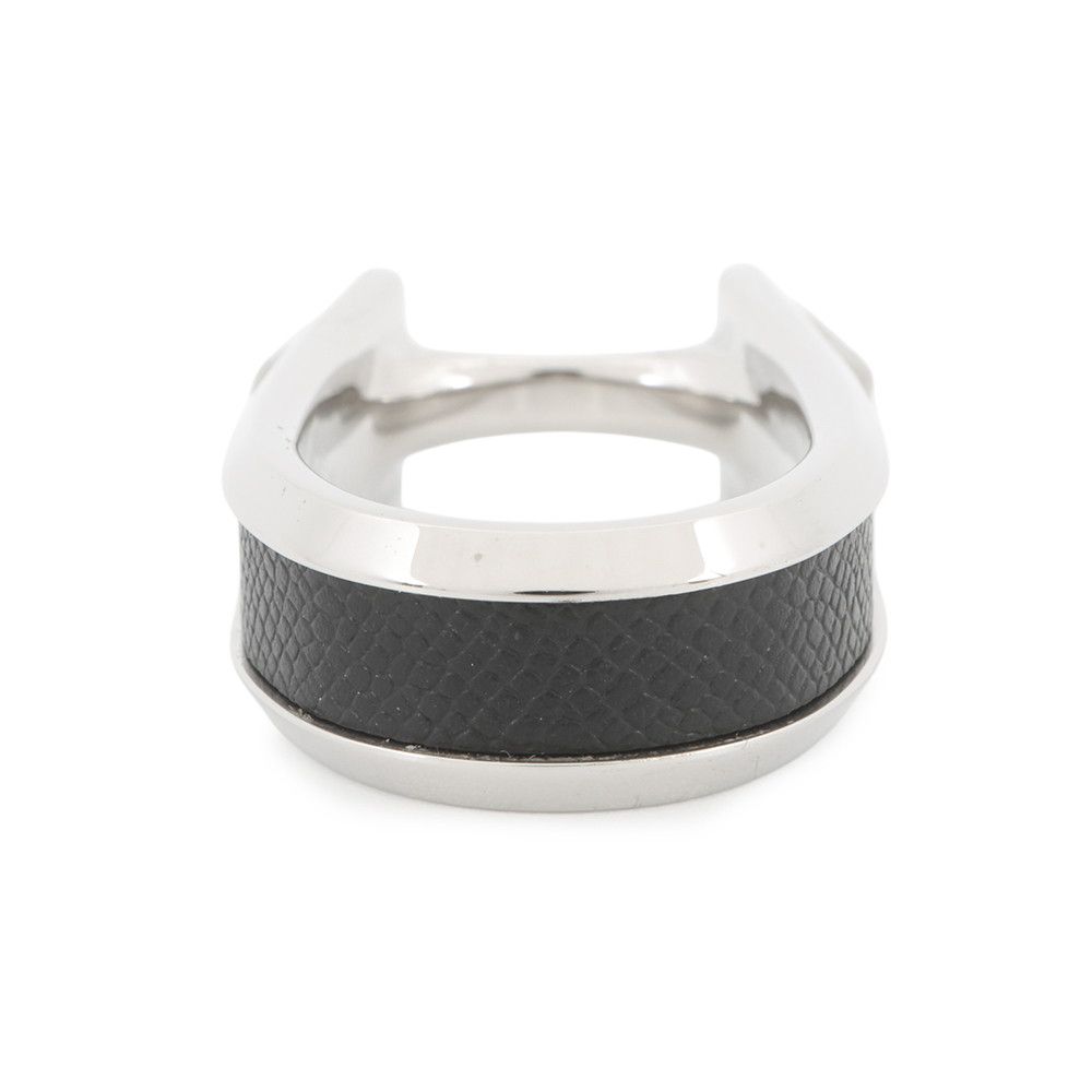 Hermes Ring Joquette Double Black Silver 53 — view 2