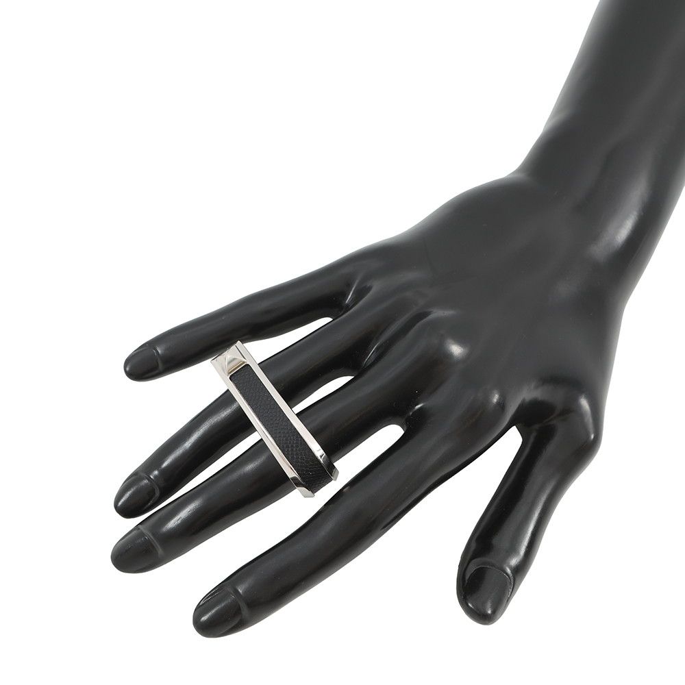 Hermes Ring Joquette Double Black Silver 53 — view 6