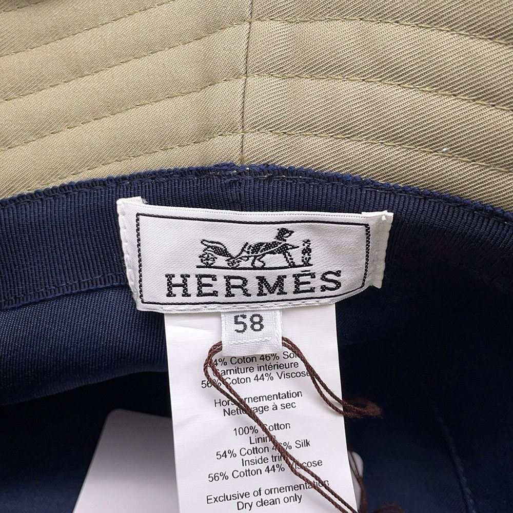 Hermes Hat Harper-h Electric Embroidery Cotton 58 Hat Bucket — view 8