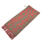 Hermes Dore Buckle Cashmere 100% Scarf Shawl Brown Red — view 2