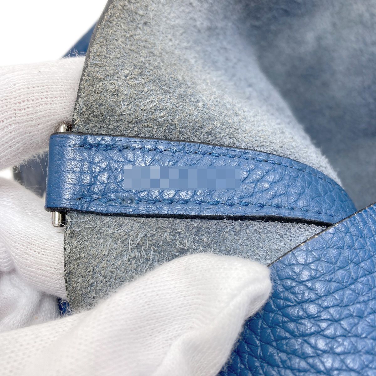 Hermes Picotin Lock MM Silver Handbag Taurillon — view 7