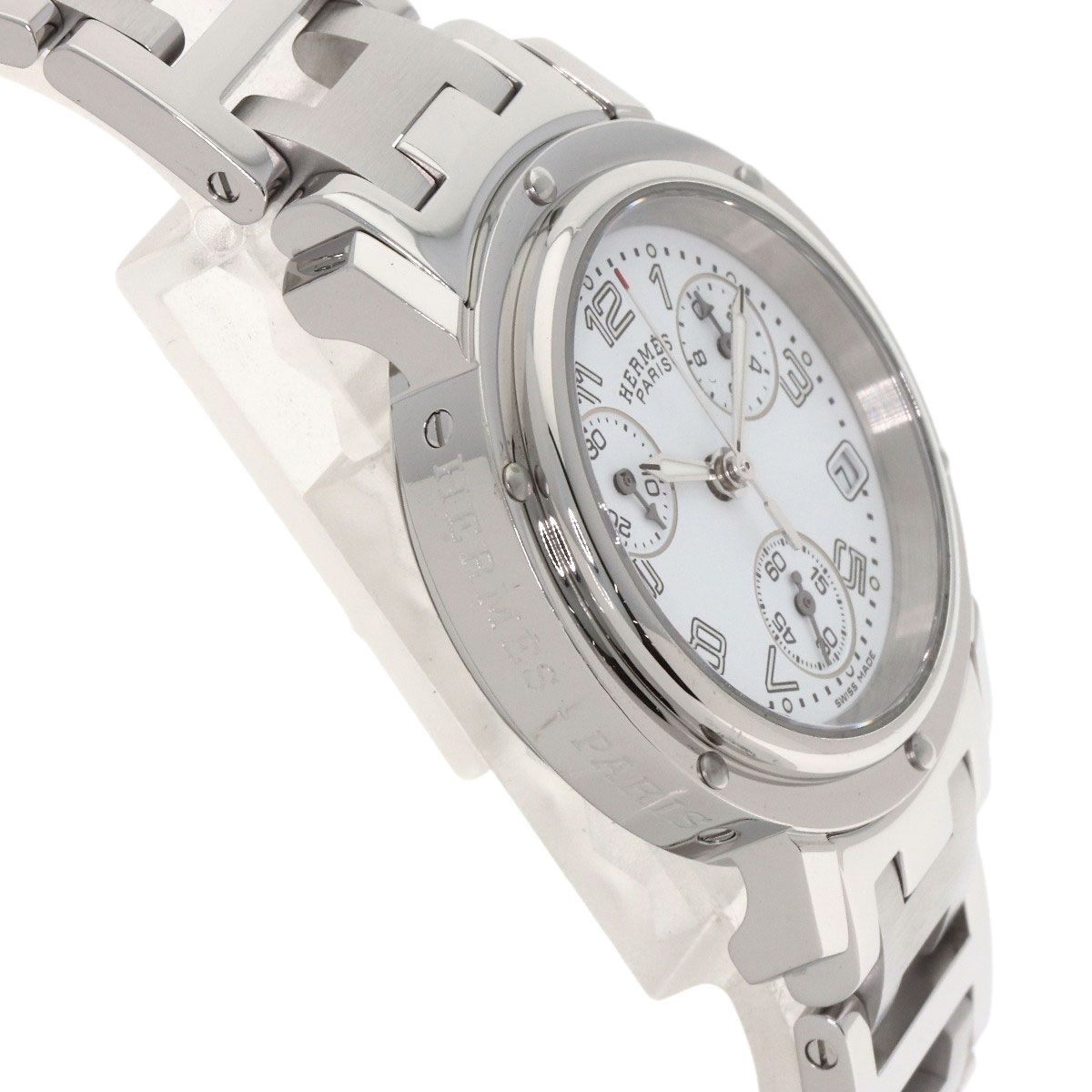 Hermes Clipper Chrono Watch SS — view 6