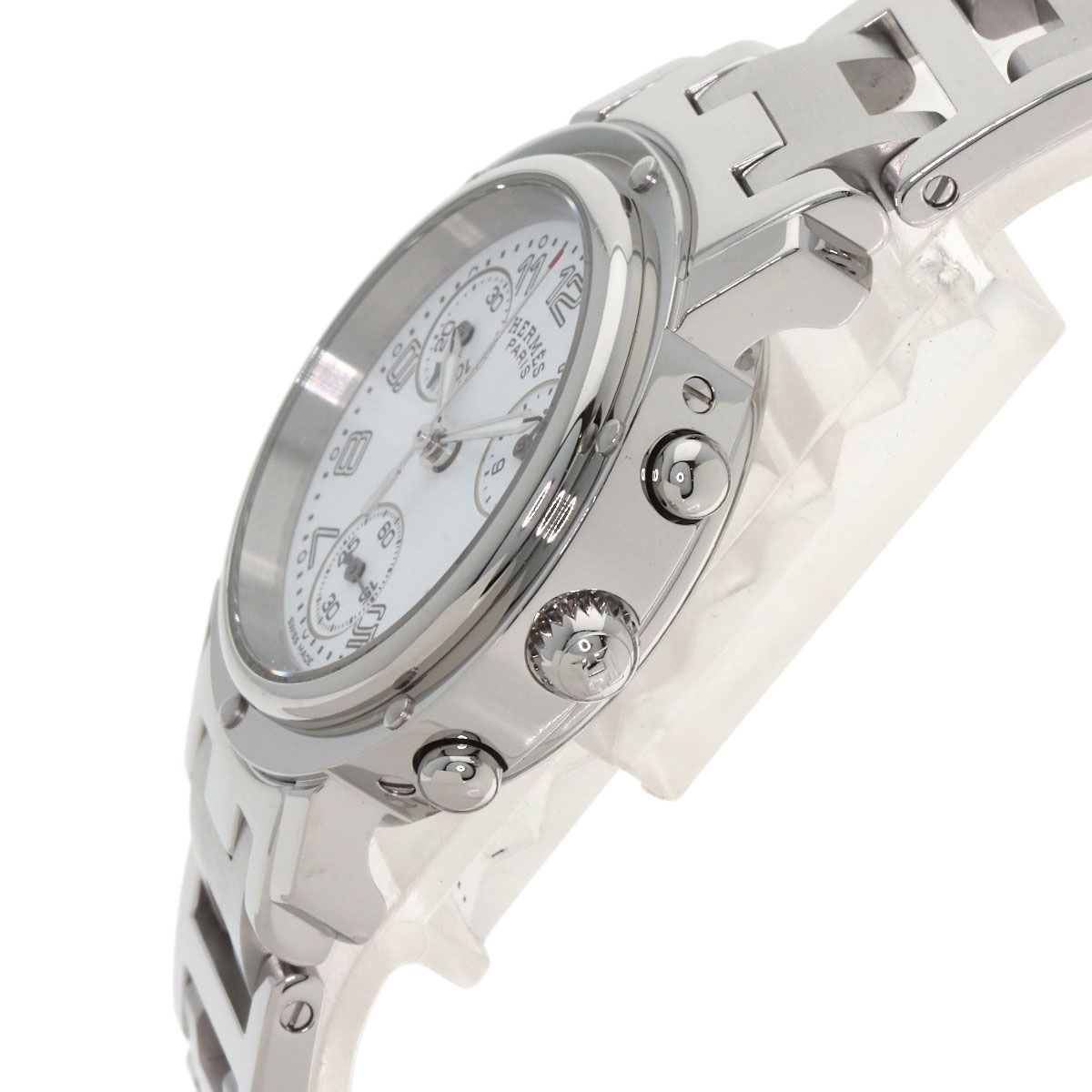 Hermes Clipper Chrono Watch SS — view 5