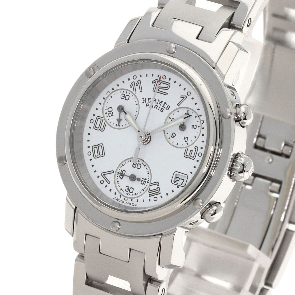 Hermes Clipper Chrono Watch SS — view 3