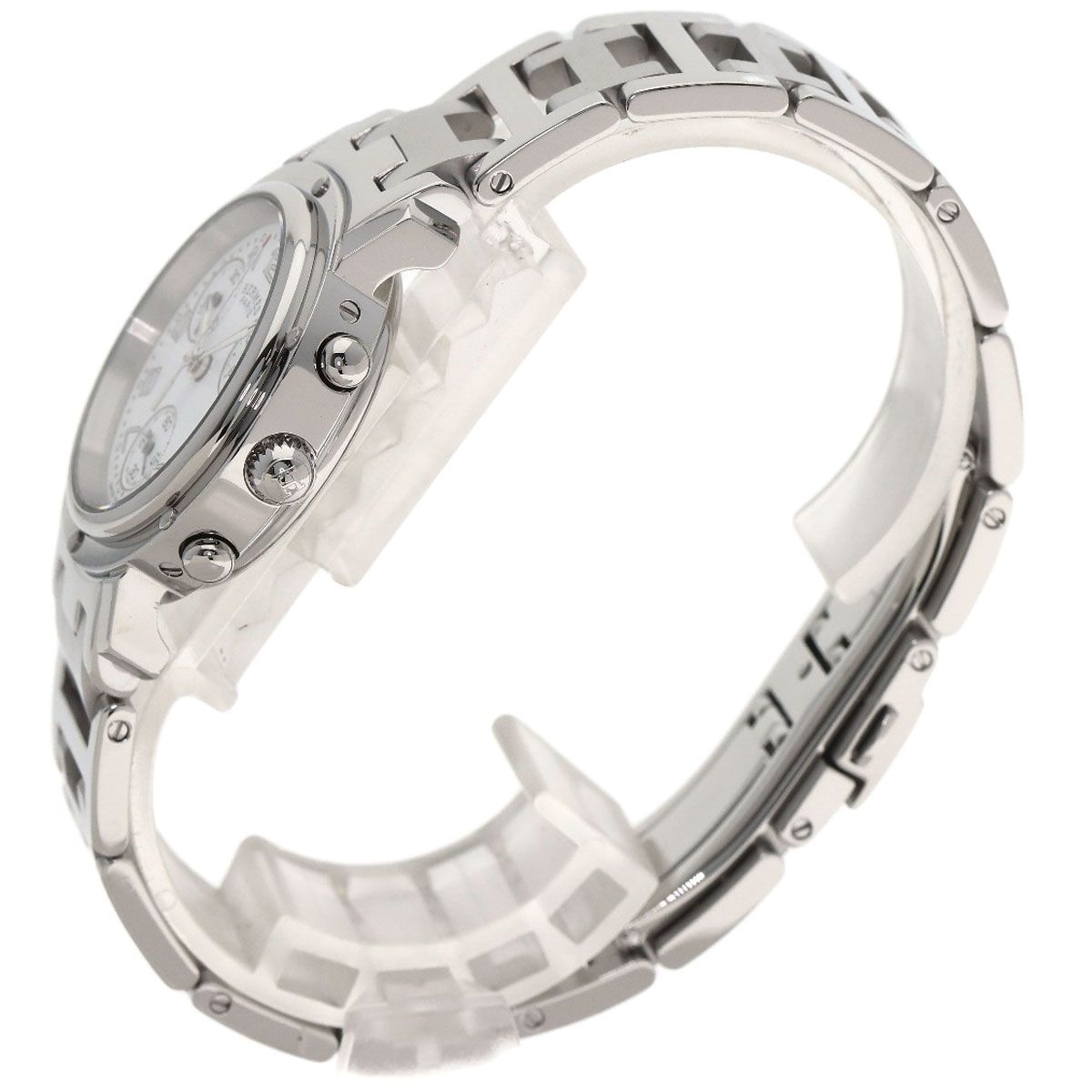 Hermes Clipper Chrono Watch SS — view 2