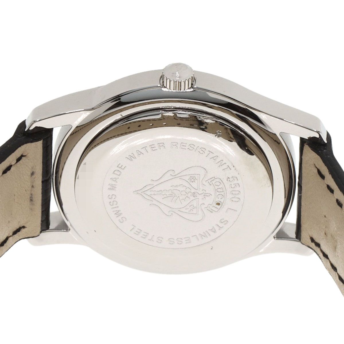 Gucci Round Face Watch SS Leather — view 7