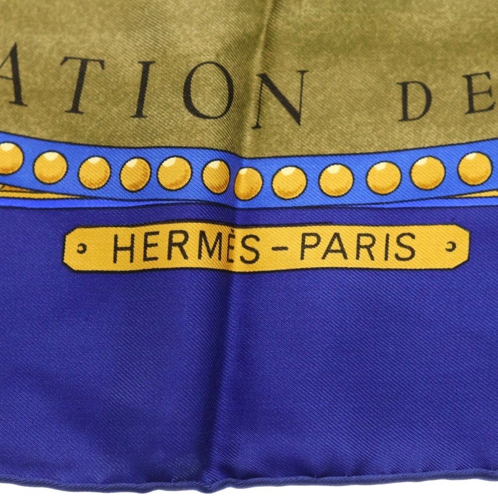Hermes Presentation de Chevavx Carre 90 Silk Horse Print Scarf Blue — view 6
