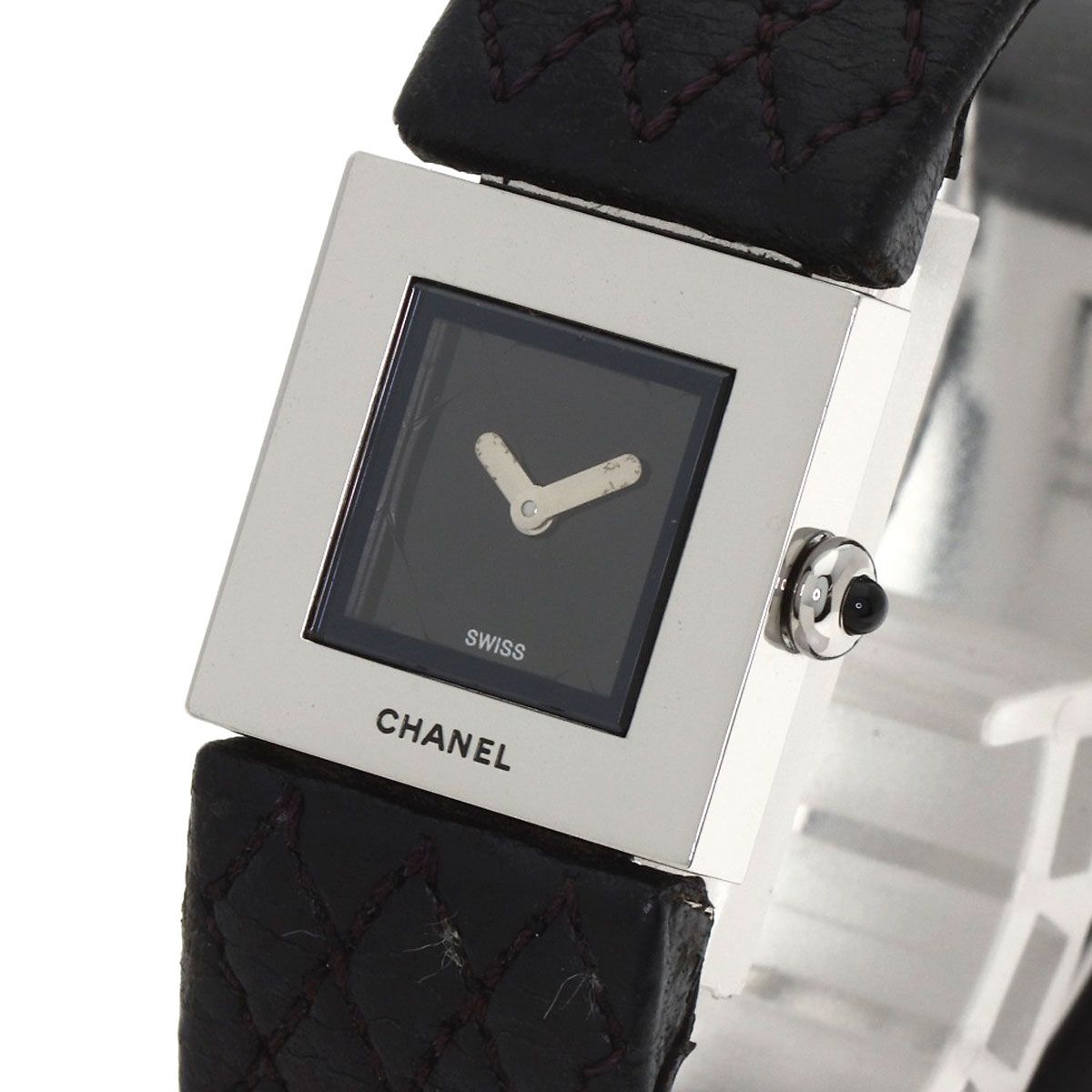 Chanel Quilted Watch SS Leather — view 3