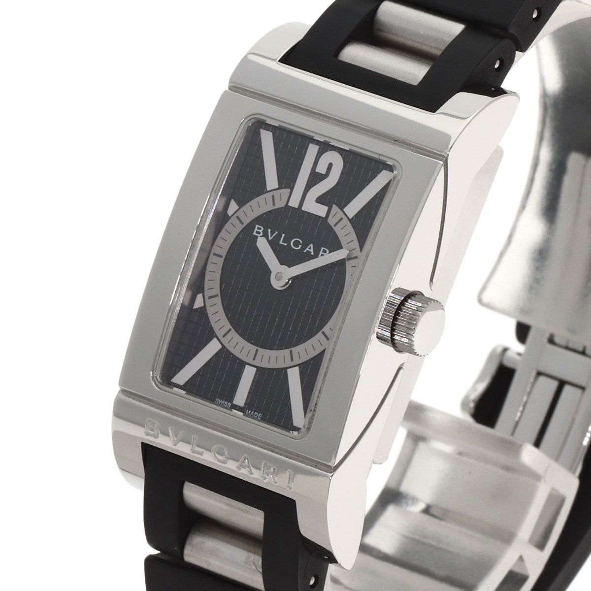 Bvlgari Rettangolo Watch SS Rubber — view 3
