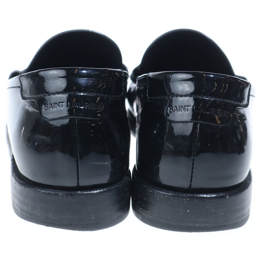 Saint Laurent Paris le Loafer Penny Slippers Patent le Shoes Black White — view 3