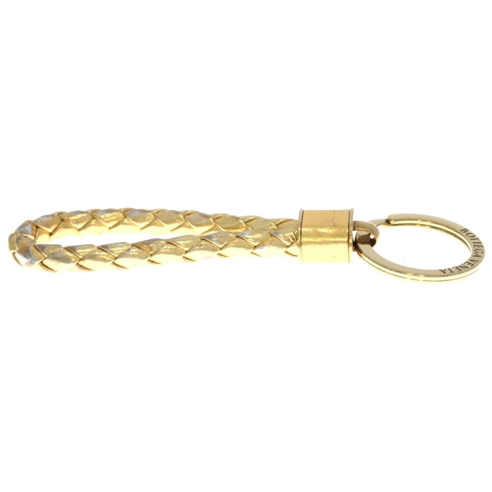 Bottega Veneta Intresio Leather Key Holder Gold — view 3