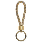 Bottega Veneta Intresio Leather Key Holder Gold — view 2