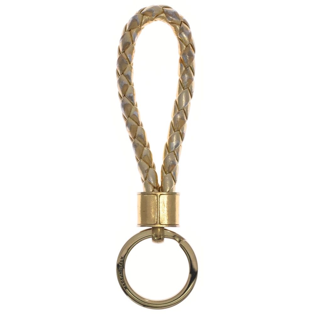 Bottega Veneta Intresio Leather Key Holder Gold — view 2