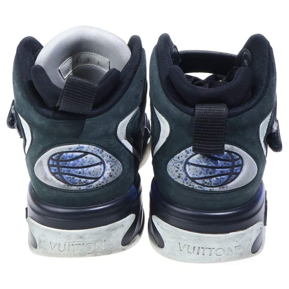 Louis Vuitton LV Treille Fabric High Cut Sneakers Black White — view 3